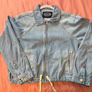 SCOOP Light Wash Denim Zip-Up Jacket - Blue
